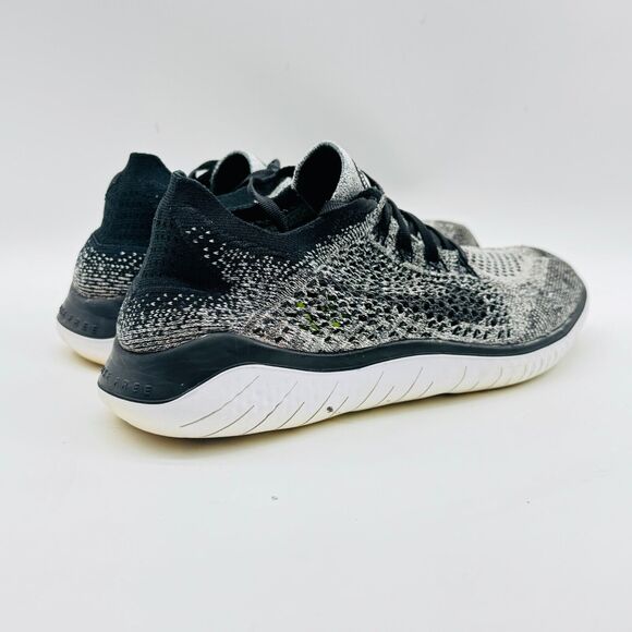 Nike Free RN Flyknit Womens 8 Gray Black White Oreo Running Shoes Sneakers - Picture 11 of 11